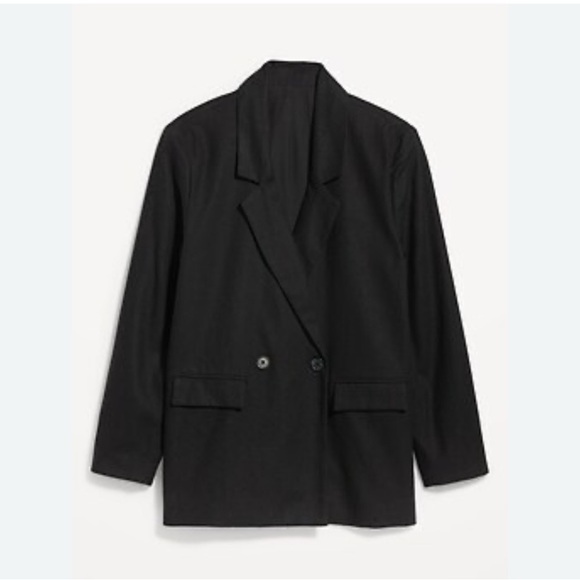 Old Navy Double-Breasted Linen-Blend Suit Blazer - Picture 1 of 6